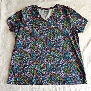 Lands' End 100% cotton supima short sleeve v-neck t-shirt women's XL 18